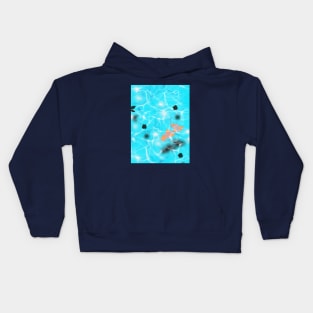 Swimming Koi Fish on Clean River Kids Hoodie